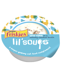 Complemento y Topper de alimento para gatos Friskies Lil' Soups With Tuna in a Velvety Chicken Broth