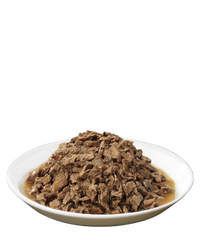 alimento húmedo para gatos de carne de res y pollo en salsa preparada con jugo de cocción pro plan sin enlatar