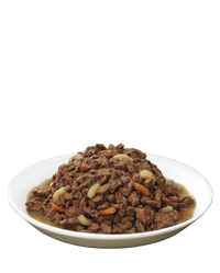 alimento húmedo para gatos de carne de res, zanahorias y arroz pro plan sin enlatar