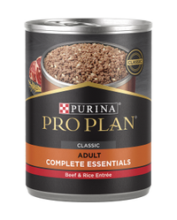 Alimento húmedo para perros adultos clásico Purina Pro Plan Complete Essentials tipo plato principal de carne de res y arroz