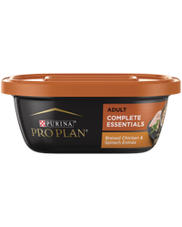 Alimento húmedo para perros Pro Plan Complete Essentials con sabor a pollo braseado y trozos de espinaca en salsa preparada con jugo de cocción