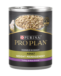 Alimento húmedo para perros adultos Purina Pro Plan Control de peso bocados de carne de pavo y arroz en salsa preparada con jugo de cocción