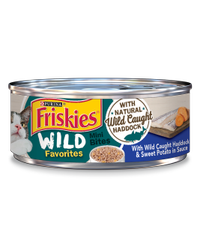 Friskies Wild Favorites Mini Bites with Natural Wild Caught Haddock and Sweet Potato in Sauce Wet Cat Food