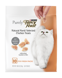 Bocadillos para gatos Fancy Feast de pollo puramente naturales y seleccionados con cuidado