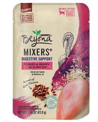 Protección digestiva para gatos Beyond Mixers+, receta de pavo y arroz integral con acentos de linaza entera