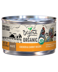 Alimento húmedo para gatos Beyond, receta de paté natural y orgánico de pollo y zanahoria