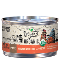 Alimento húmedo para gatos Beyond natural y orgánico, receta de paté de pollo y batata