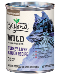 Alimento húmedo para perros Beyond WILD natural, receta de pavo, hígado y pato con vitaminas y minerales