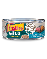 Friskies Wild Favorites Mini Bites with Natural Wild Caught Tuna and Sweet Potato in Sauce Wet Cat Food
