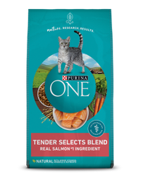 purina one tender selects blend dry cat food