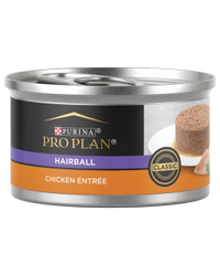 Alimento húmedo para gatos con un clásico plato principal de pollo Purina Pro Plan bolas de pelo