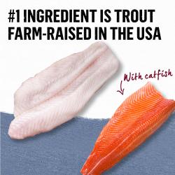 El ingrediente principal es trucha criada en granjas de Estados Unidos