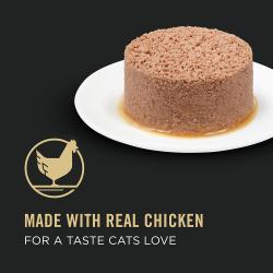 Hecho con carne real de pollo para crear un sabor que los gatos aman