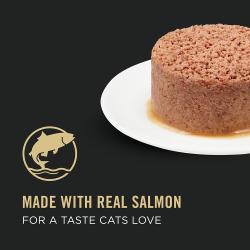 Hecho con carne real de salmón para dar un sabor que a los gatos les encanta