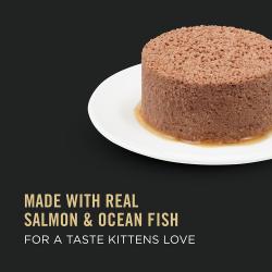 Elaborado con carne real de salmón y pescado marino para crear un sabor que los gatos aman