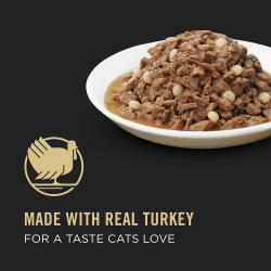 Hecho con carne real de pavo para dar un sabor que a los gatos les encanta