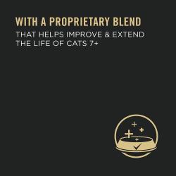 Con una mezcla patentada que ayuda a mejorar y prolongar la vida de los gatos de siete años o más