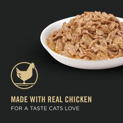 Hecho con carne real de pollo para lograr un sabor que los gatos aman