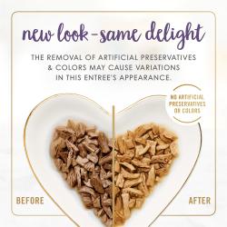 nuevo aspecto de fancy feast carne de res asada en salsa preparada con jugo de cocción