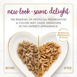 nueva presentación de fancy feast de carne de pollo asada en salsa preparada con jugo de cocción