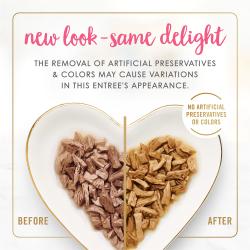 nueva presentación de fancy feast de carne de salmón y camarón asada en salsa preparada con jugo de cocción