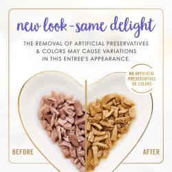 nuevo aspecto de fancy feast de mariscos asados en salsa preparada con jugo de cocción