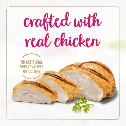 Elaborado con carne real de pollo. Sin conservantes ni colores artificiales.