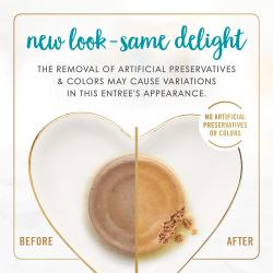 Nueva presentación, misma delicia. La eliminación de conservantes y colorantes artificiales puede provocar variaciones en el aspecto de este alimento. Sin conservantes ni colorantes artificiales.