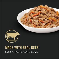 Hecho con carne real de res para lograr un sabor que los gatos aman