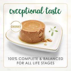 Exceptional taste. Gravy. 100% complete & balanced for adult cats.