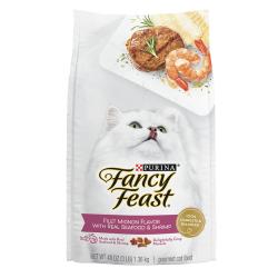 camarones de mariscos y filetes secos de fancy feast