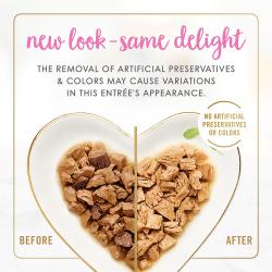 New look - same delight. The removal of artificial preservatives & colors may cause variations in this entrée's appearance. No artificial preservatives or colors.