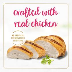 Crafted with real chicken. No artificial preservatives or colors.