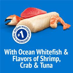 With Ocean Whitefish & Flavors of Shrimp, Crab & Tuna