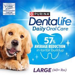DentaLife Daily Oral Care. 57% average reduction in tartar buildup. Large (40+ lbs).