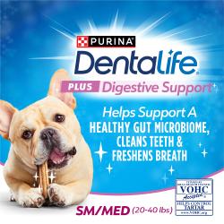 DentaLife Plus Digestive Support helps support a healthy gut microbiome, cleans teeth & freshens breath.