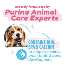Expertly formulated by Purina animal care experts. Contains DHA, EPA & calcium to support healthy brain, tooth & bone development.