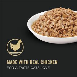 Hecho con carne real de pollo para lograr un sabor que los gatos aman