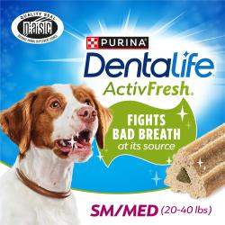 DentaLife ActivFresh combate el mal aliento en su origen. Pequeño/Mediano (20-40 lbs).