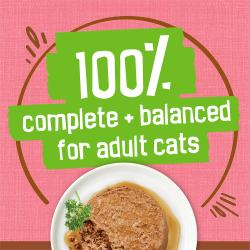 Nutrición 100 % completa y equilibrada para gatos adultos.