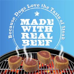 Made with real beef. Because dogs love the taste of steak.