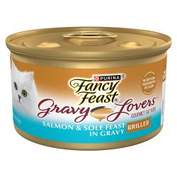 Alimento húmedo <i>gourmet</i> para gatos Purina Fancy Feast Gravy Lovers sabor a salmón y lenguado en salsa