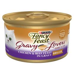 Alimento húmedo <i>gourmet</i> para gatos Purina Fancy Feast Gravy Lovers sabor a pollo y res en salsa