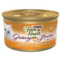 Alimento húmedo <i>gourmet</i> para gatos Purina Fancy Feast Gravy Lovers de corazón e hígado de pollo en salsa