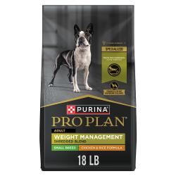 Alimento para perros de razas pequeñas Purina Pro Plan Weight Management combinada con trozos de pollo y arroz