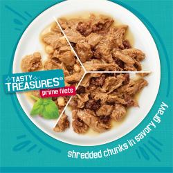 Paquete surtido de 24 unidades de alimento húmedo para gatos Friskies Tasty Treasures