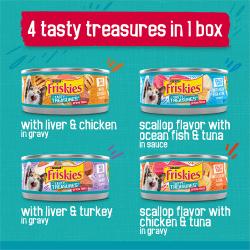 Paquete surtido de 24 unidades de alimento húmedo para gatos Friskies Tasty Treasures