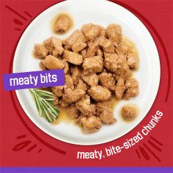 meaty, sized chunks