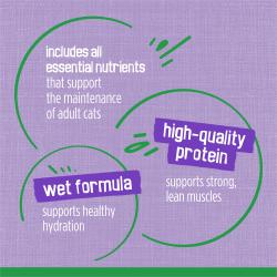 Includes all essential nutrients that support the maintenance of adult cats - wet formula - high-quality protein