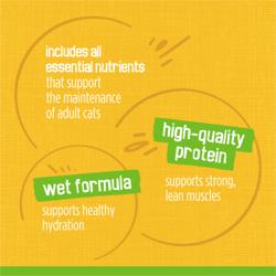 incluye todos los nutrientes esenciales que apoyan el mantenimiento de gatos adultos.